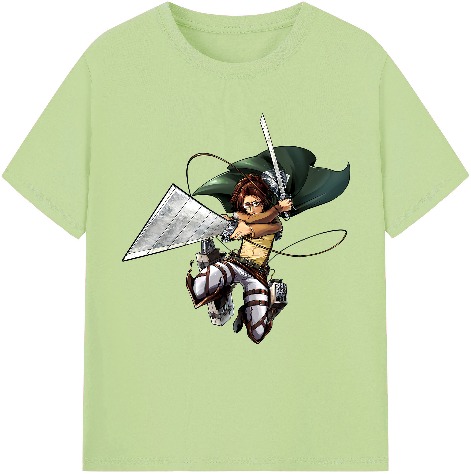 （画像用） 進撃の巨人 ハンジ·ゾエ Attack on Titan Hanji Zoe 綿100％半袖Tシャツ（フロントプリント）